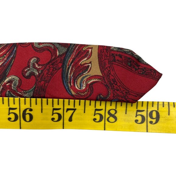 Christian Dior Silk Tie Red Burgundy Paisley Vintage - Picture 8 of 8